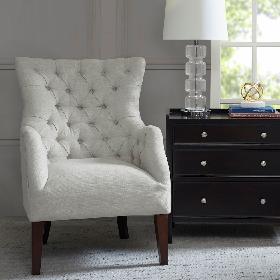 alia white accent chair   