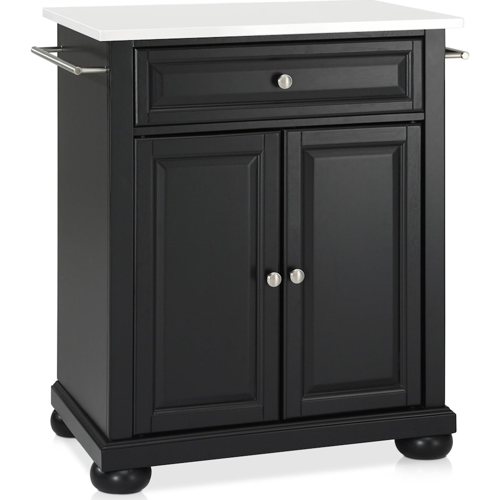 alina black kitchen island   