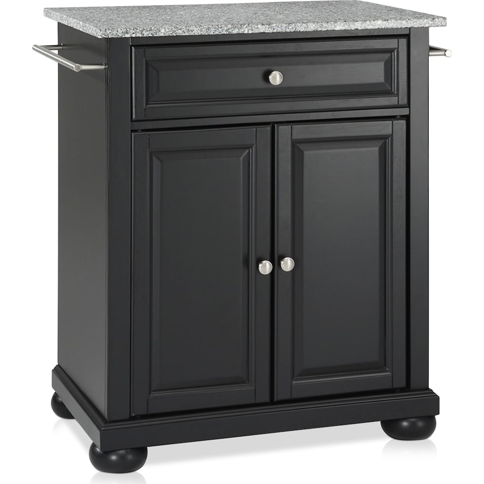 alina black kitchen island   