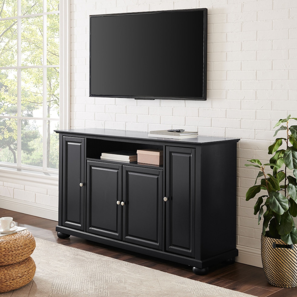 alina black tv stand   