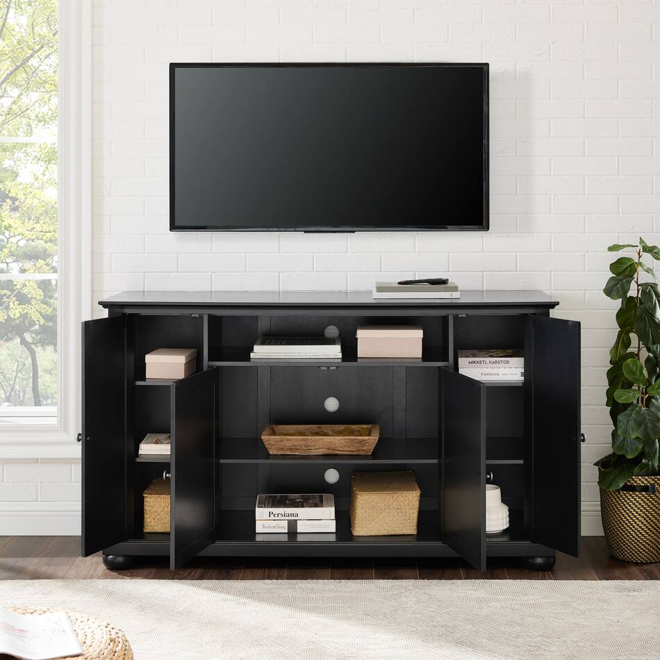 Alina 60” TV Stand Black Value City Furniture