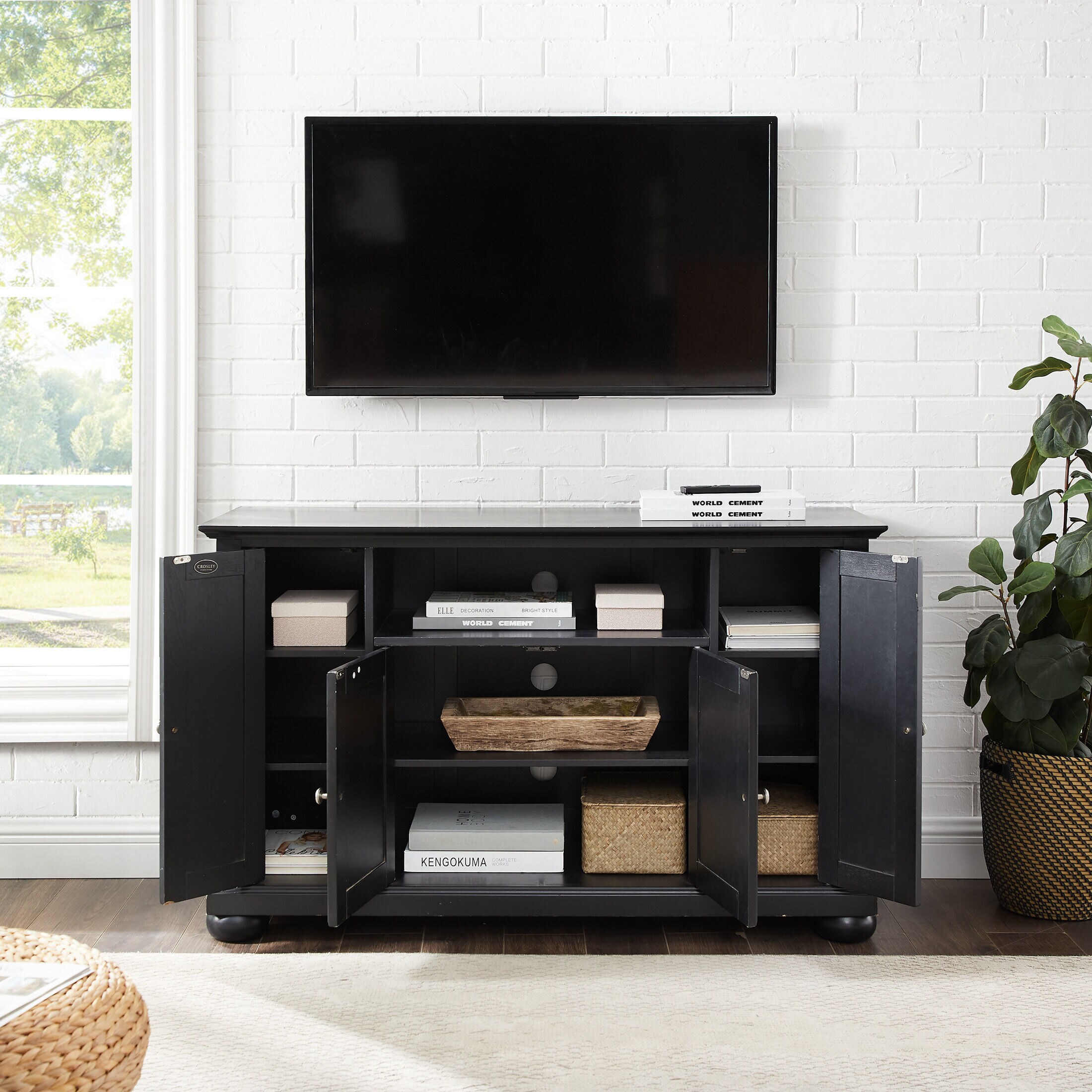Alina 48” TV Stand - Black | Value City Furniture