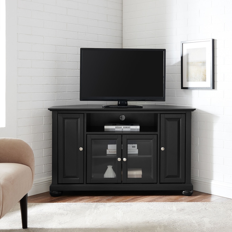 alina black tv stand   