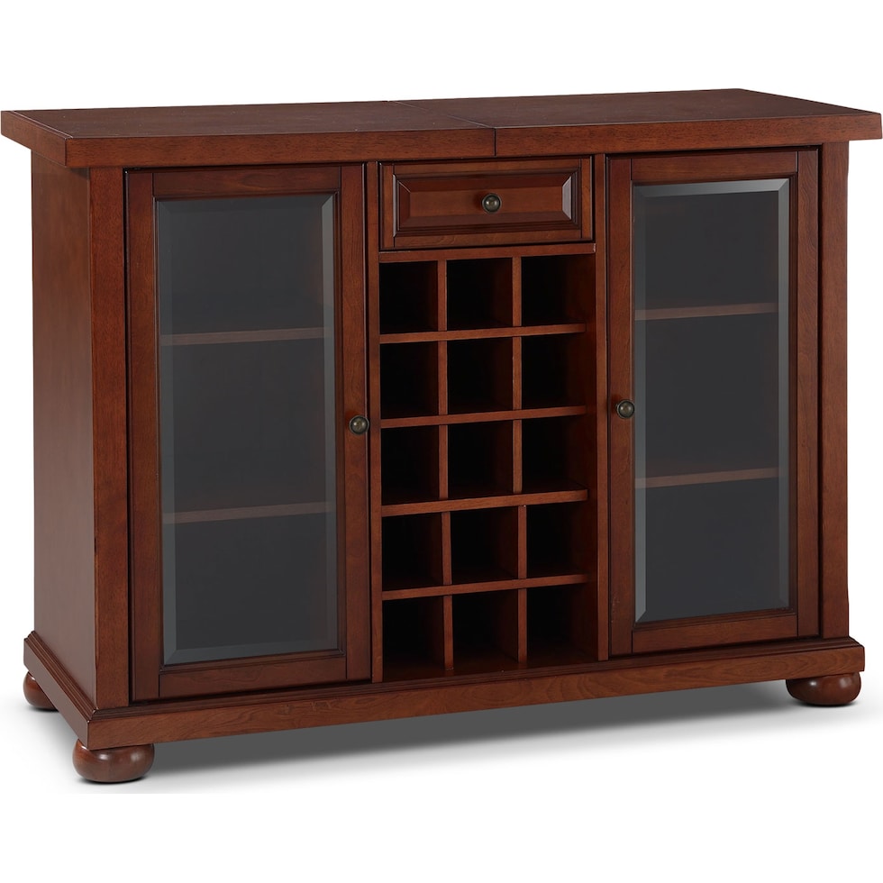 alina dark brown bar cabinet   