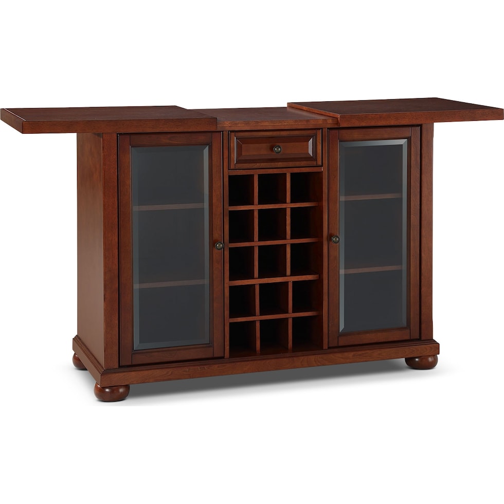 alina dark brown bar cabinet   