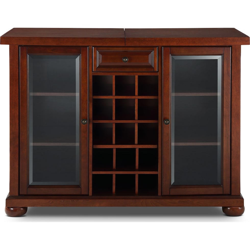 alina dark brown bar cabinet   