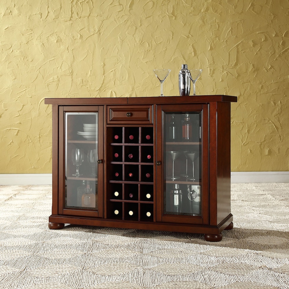 alina dark brown bar cabinet   