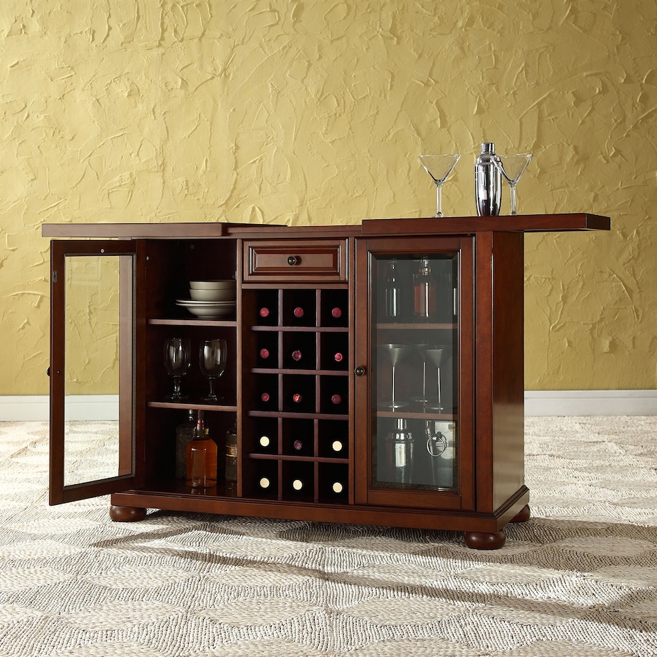 alina dark brown bar cabinet   