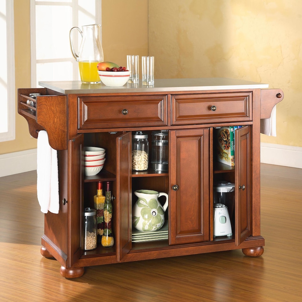 alina dark brown kitchen island   