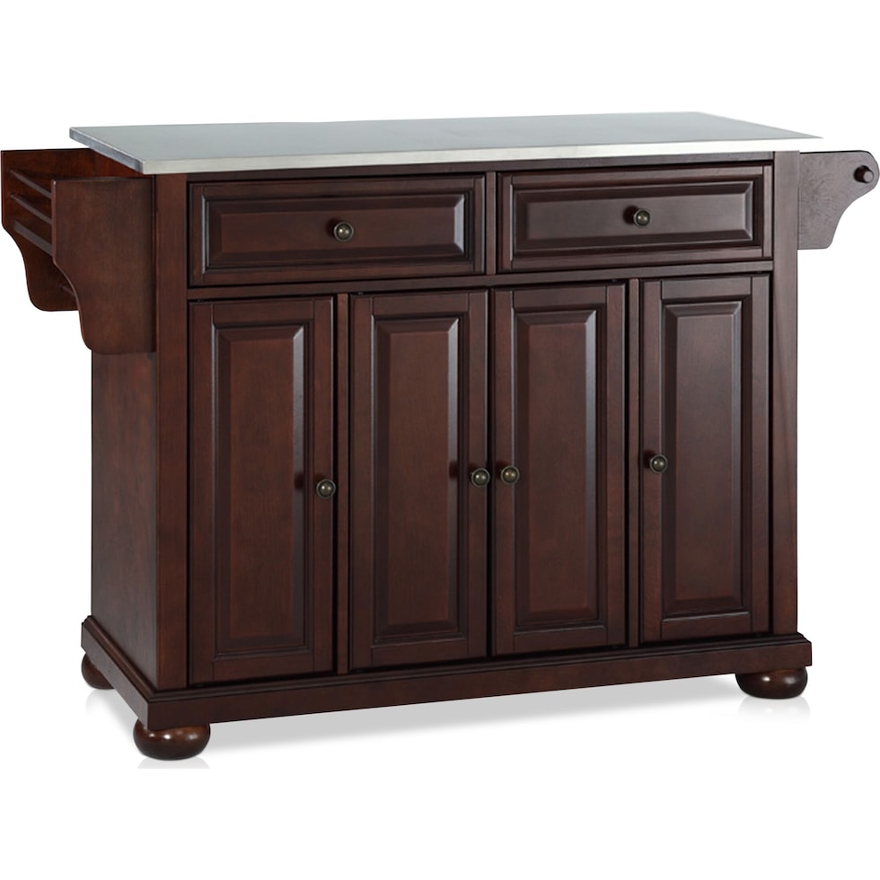 alina dark brown kitchen island   