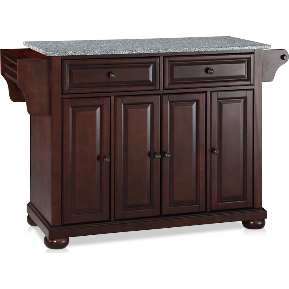 alina dark brown kitchen island   