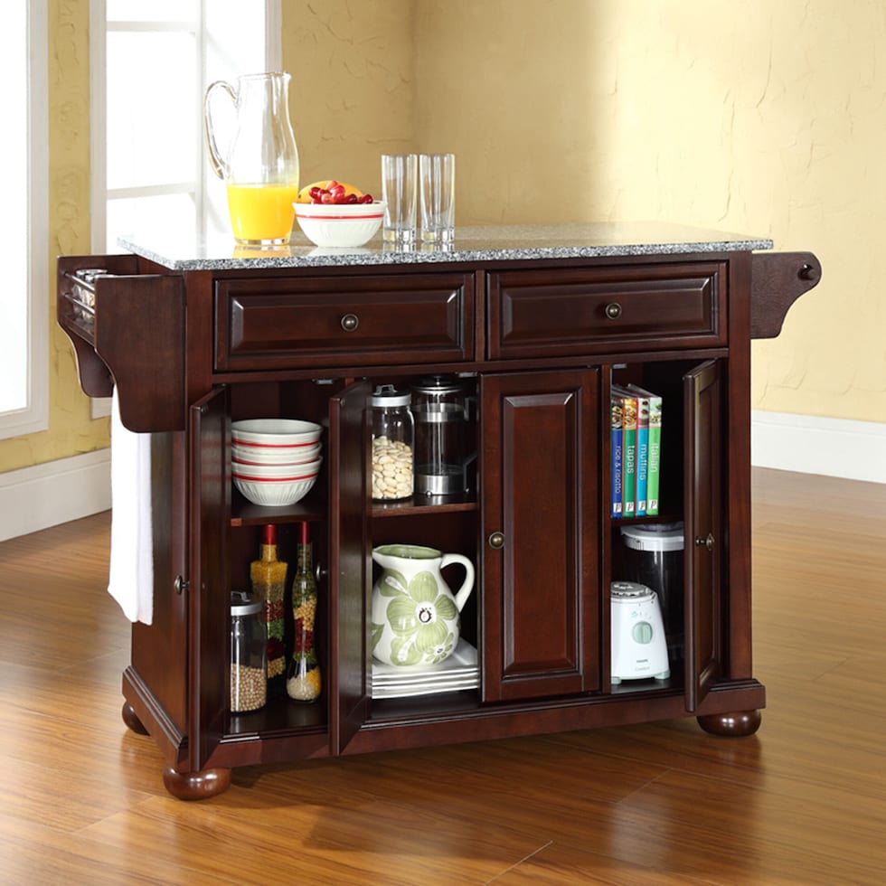 alina dark brown kitchen island   