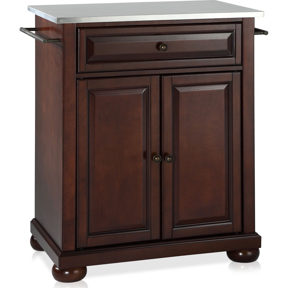 alina dark brown kitchen island   