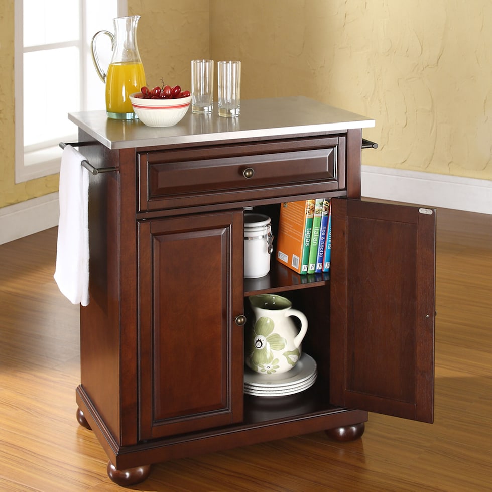 alina dark brown kitchen island   