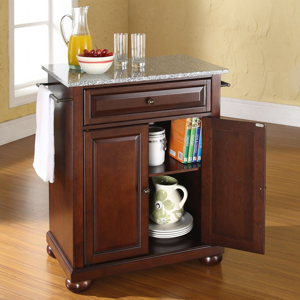 alina dark brown kitchen island   