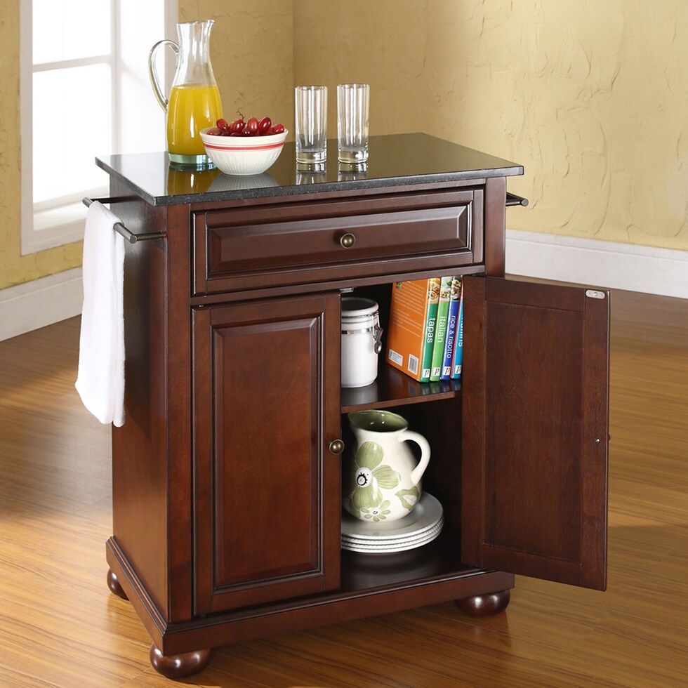alina dark brown kitchen island   