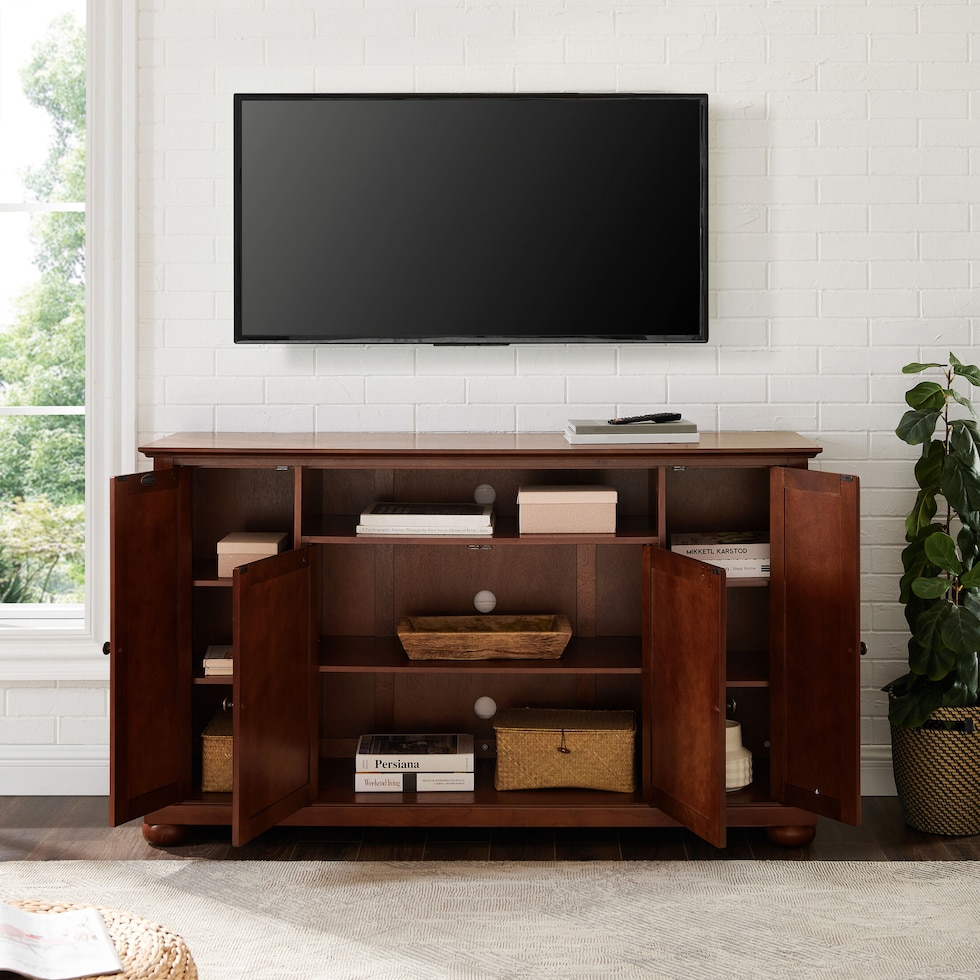 alina dark brown tv stand   