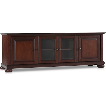 Alina 60” Glass Door TV Stand - Mahogany