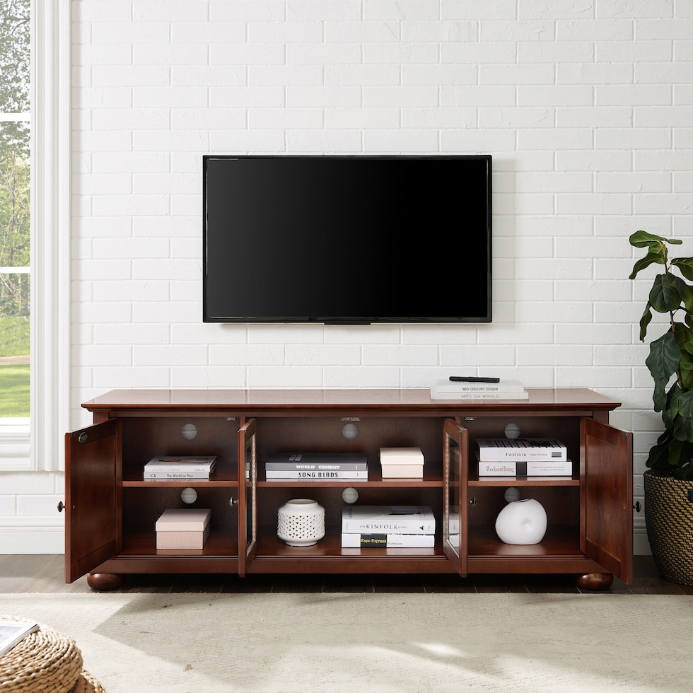 alina dark brown tv stand   