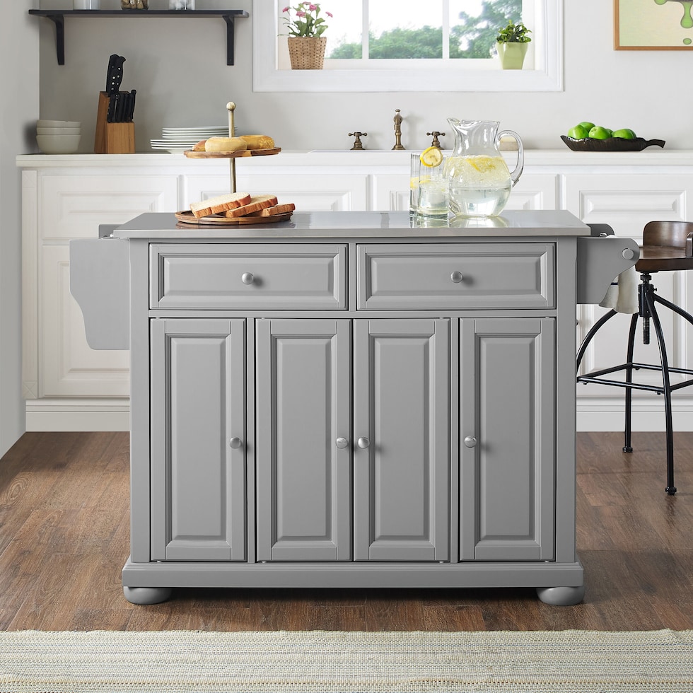 alina gray kitchen island   