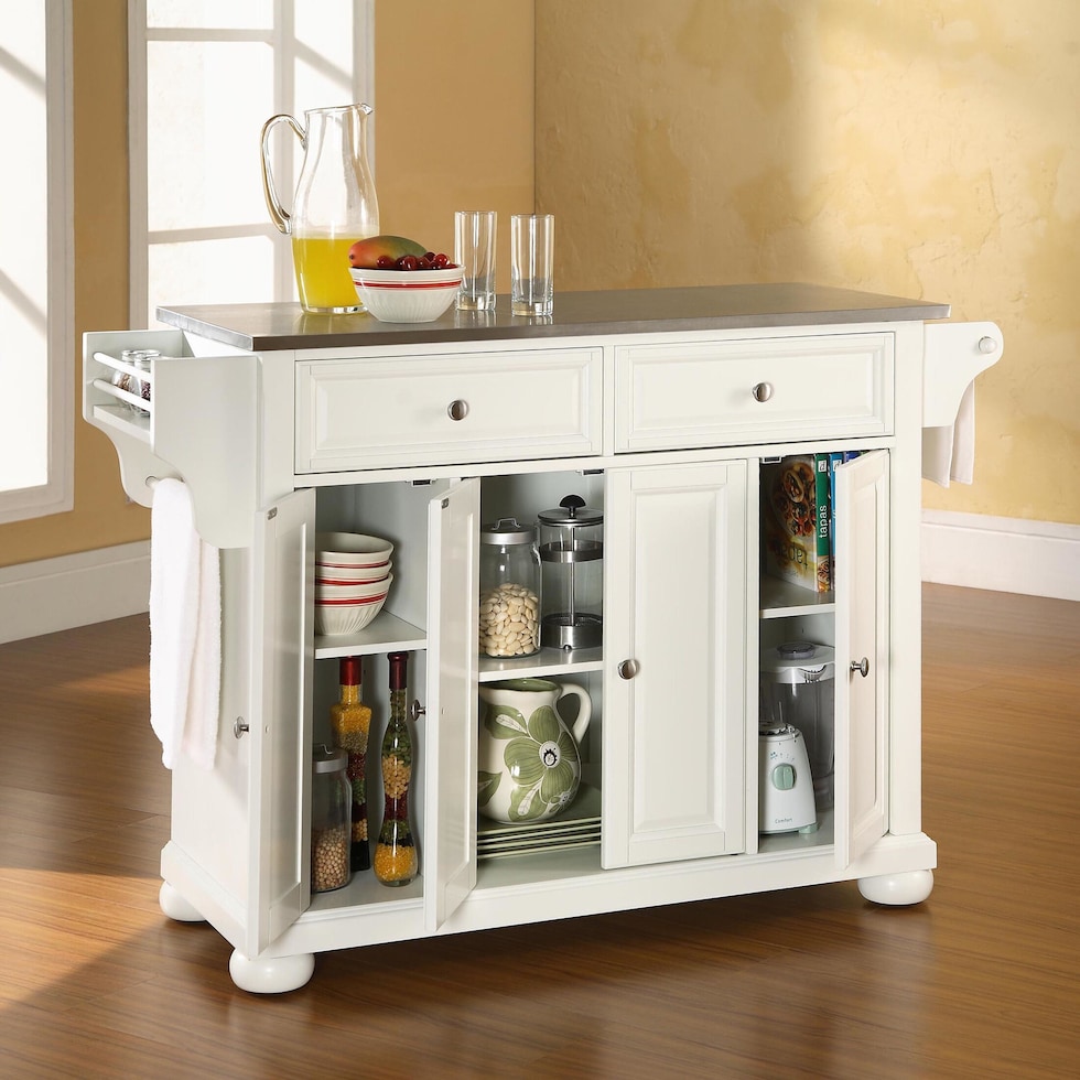 alina white kitchen island   