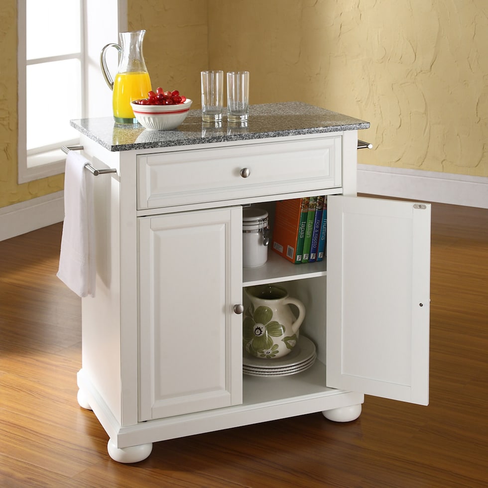alina white kitchen island   