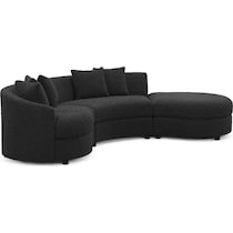 allegra black sectional   