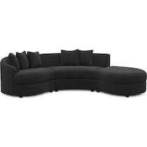 allegra black sectional   