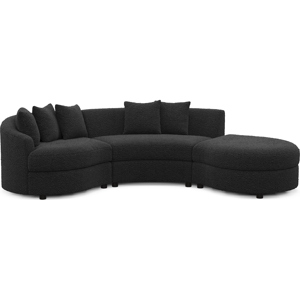 allegra black sectional   