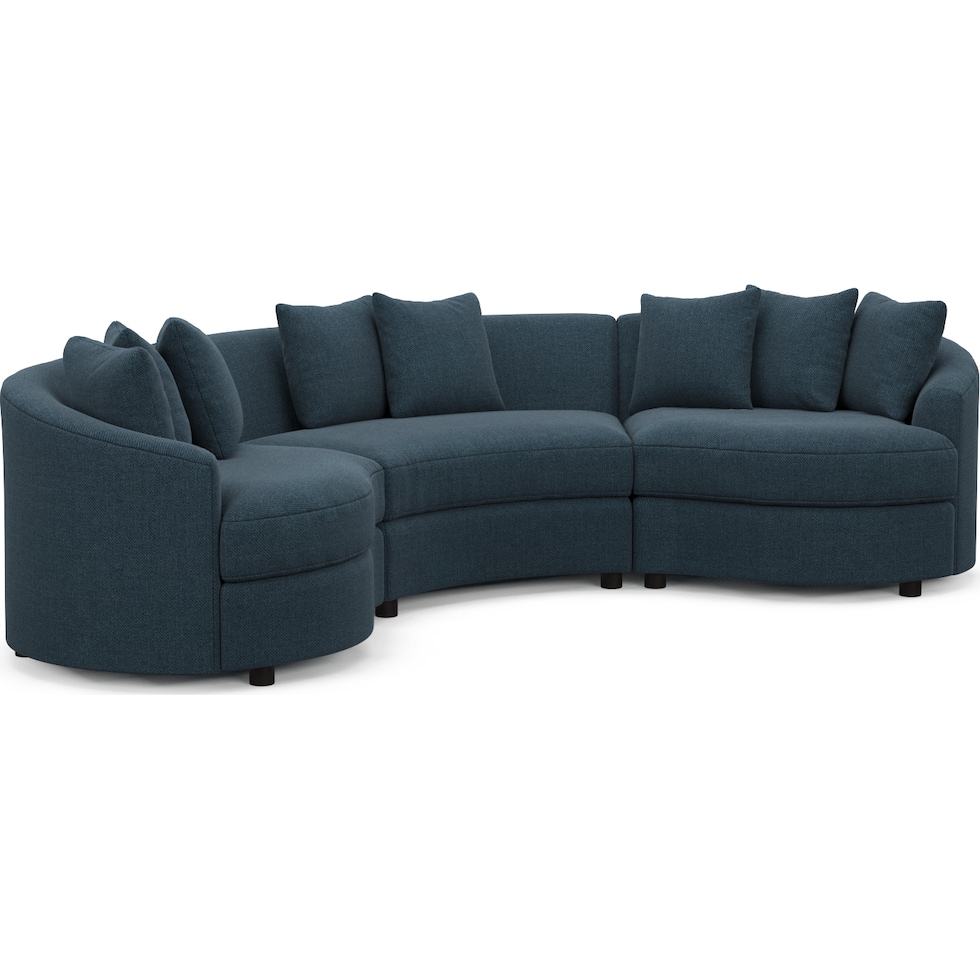allegra blue sectional   