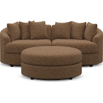 allegra dark brown sectional   