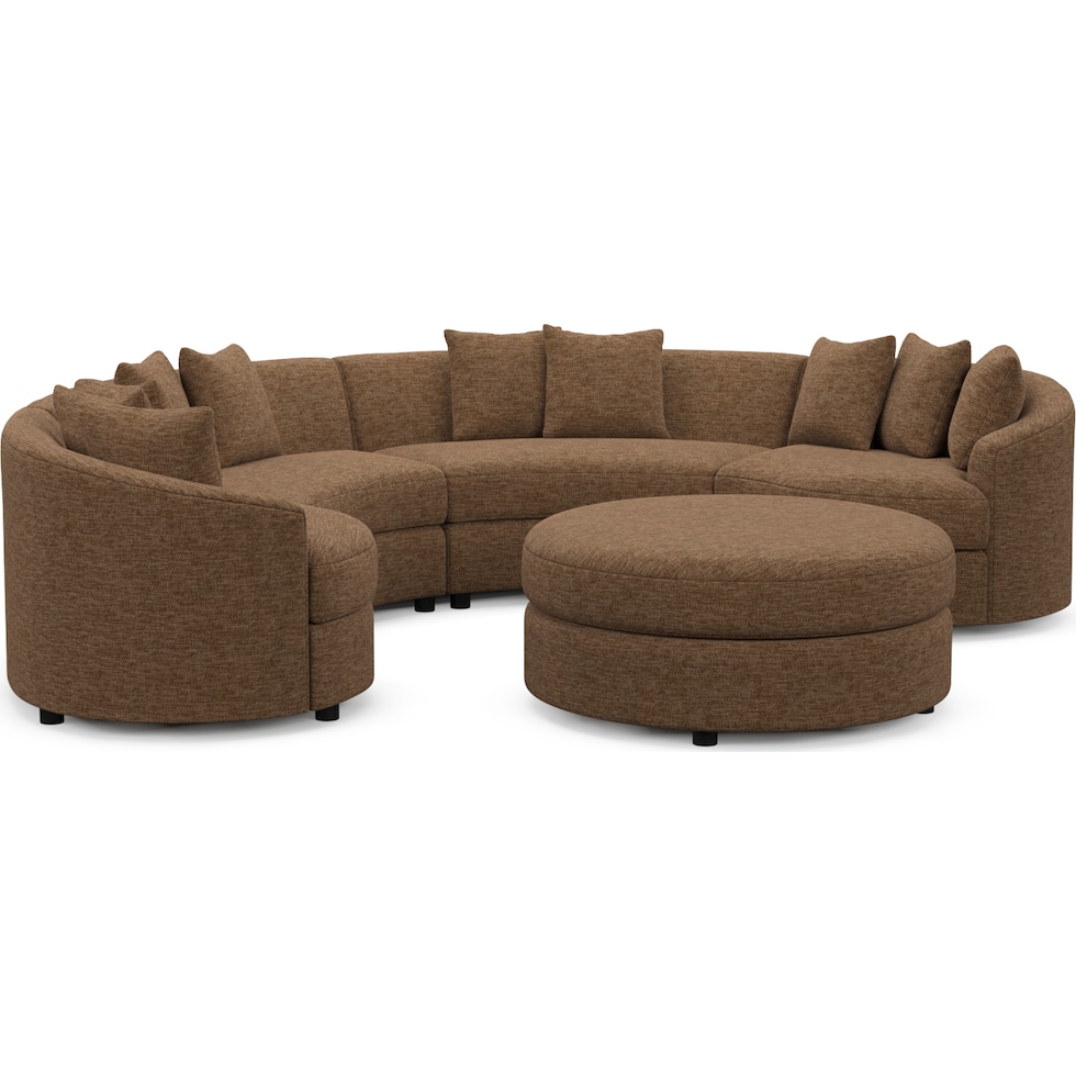 allegra dark brown sectional   