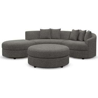 Allegra 3-Piece Sectional with Chaise and Ottoman