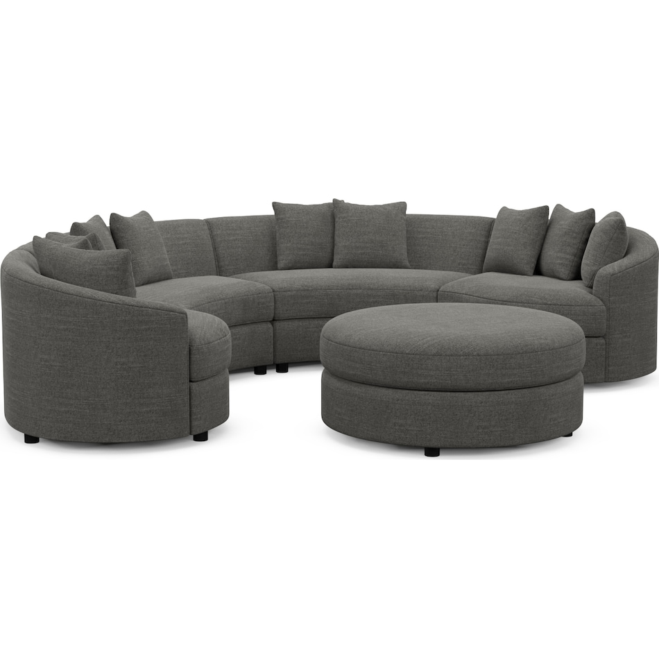allegra gray  pc sectional and ottoman   