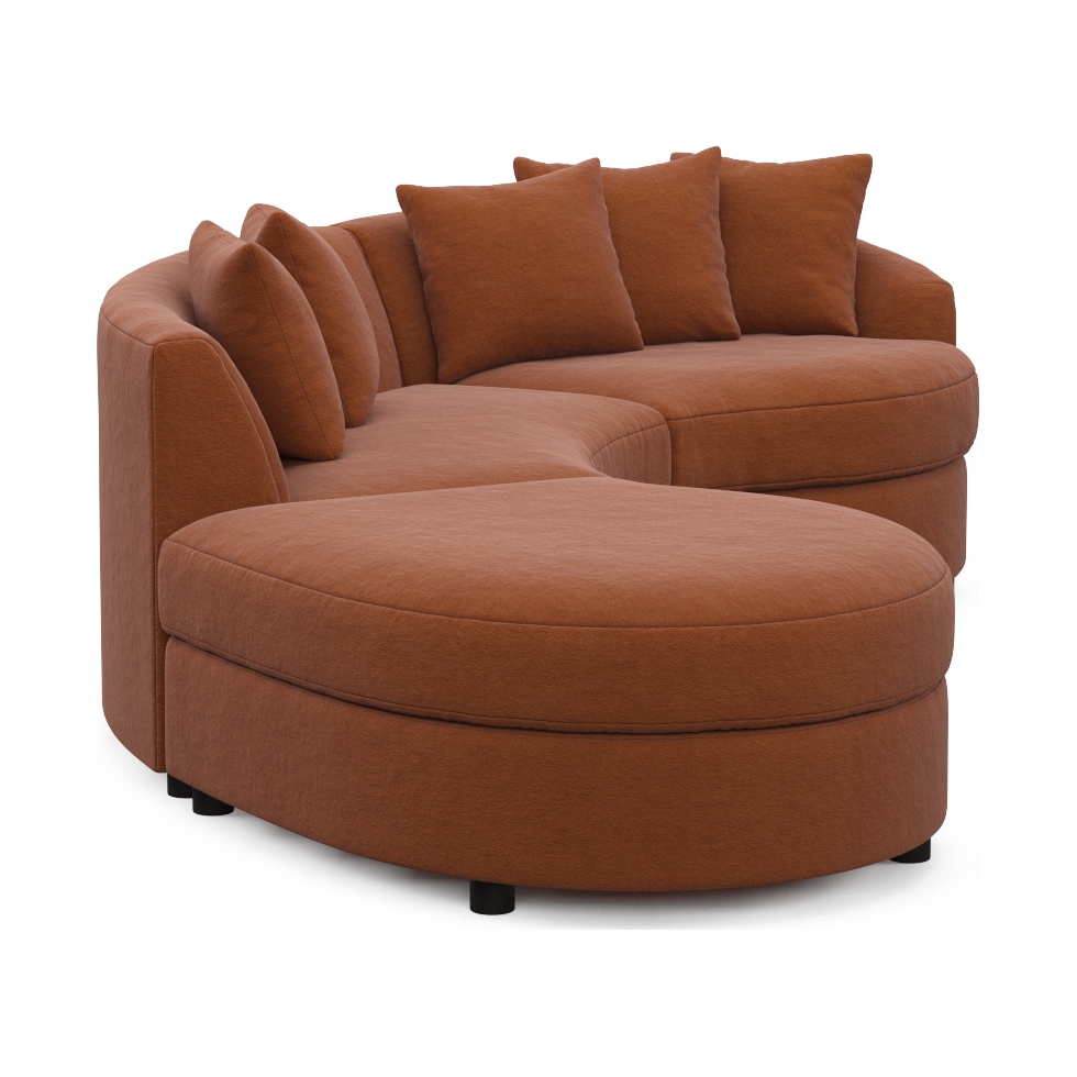 allegra orange sectional   