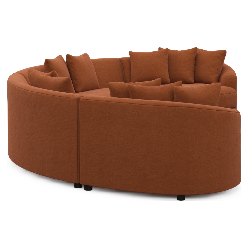 allegra orange sectional   