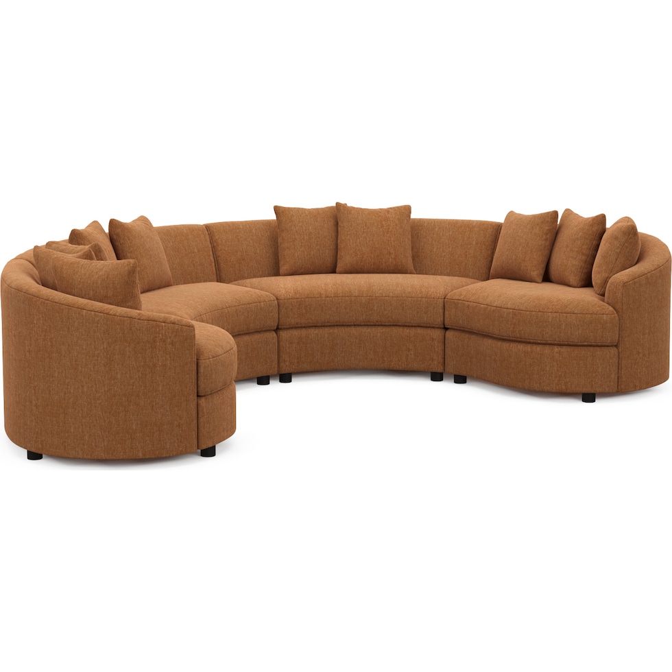 allegra orange sectional   