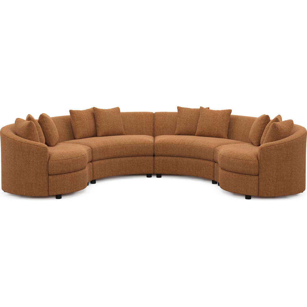 allegra orange sectional   