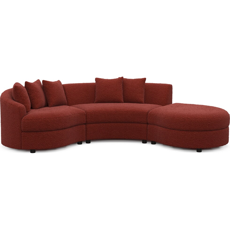 allegra red sectional   