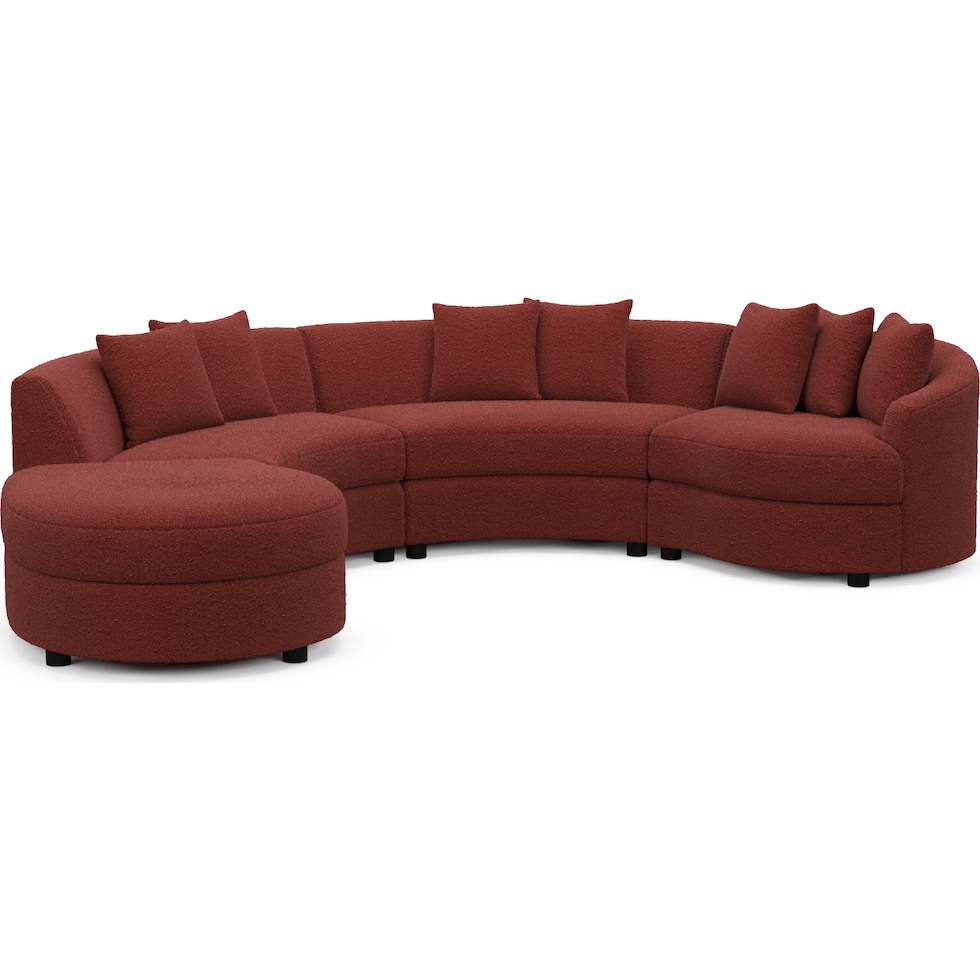 allegra red sectional   