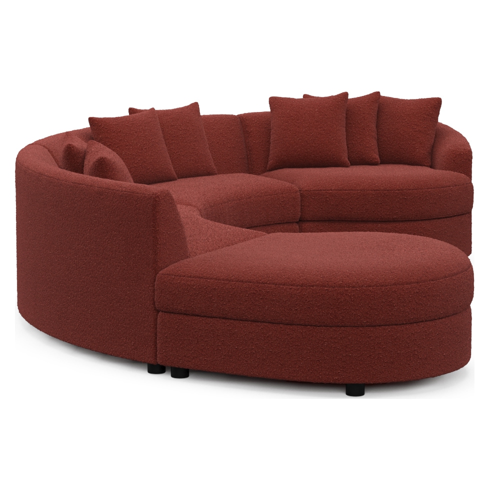 allegra red sectional   