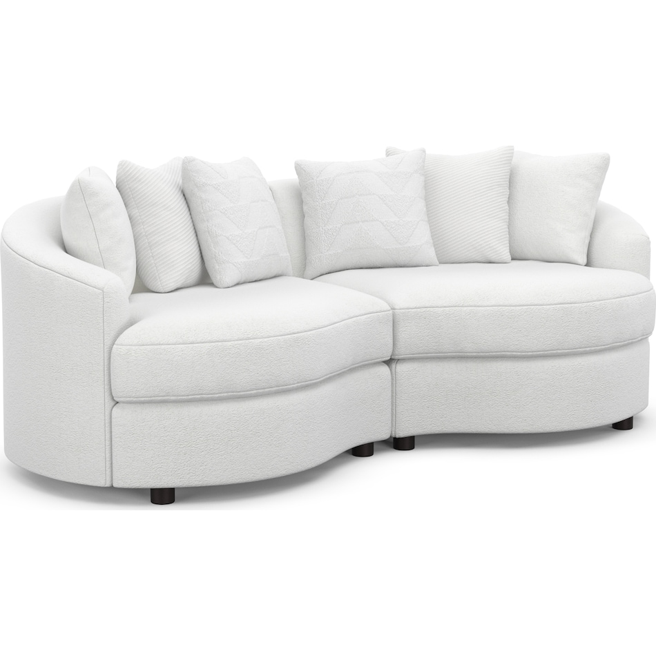 allegra white sectional   