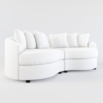 allegra white sectional   