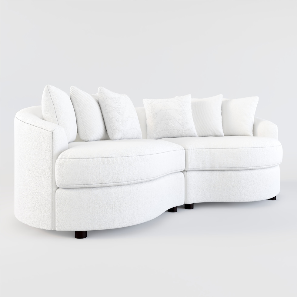 allegra white sectional   