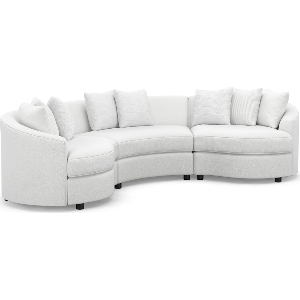 allegra white sectional   