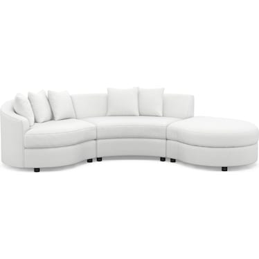 Allegra 3-Piece Sectional with Right-Facing Chaise - Lovie Chalk