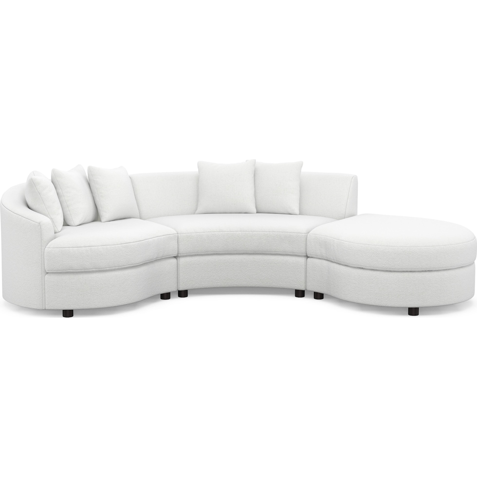 allegra white sectional   