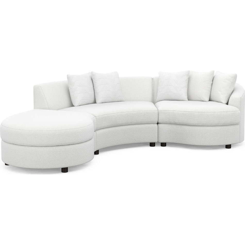 allegra white sectional   