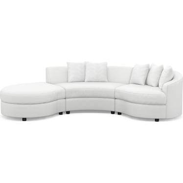 Allegra 3-Piece Sectional with Left-Facing Chaise - Lovie Chalk