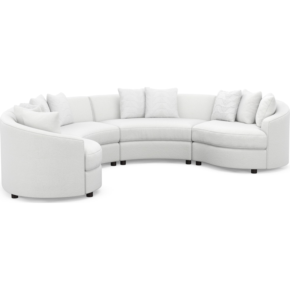 allegra white sectional   